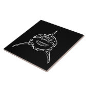 白黒の部族の白素晴らしサメ タイル (側面)