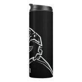 白黒の部族の白素晴らしサメ タンブラー (回転右)