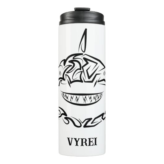 白黒の部族の白素晴らしサメ タンブラー (正面)