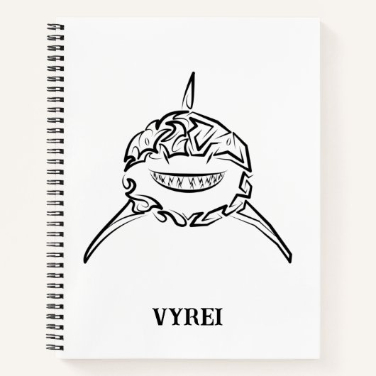 白黒の部族の白素晴らしサメ ノートブック (正面)