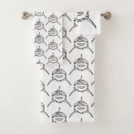 白黒の部族の白素晴らしサメ バスタオルセット