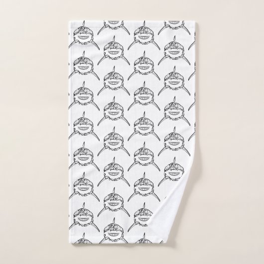 白黒の部族の白素晴らしサメ バスタオルセット (ハンドタオル)