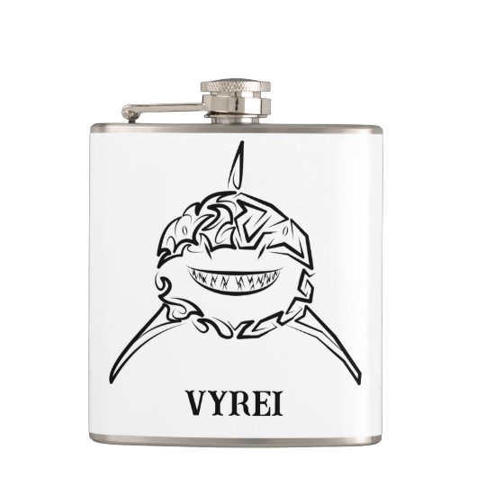 白黒の部族の白素晴らしサメ フラスク (正面)