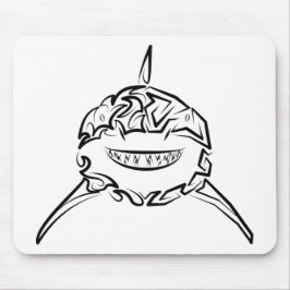 白黒の部族の白素晴らしサメ マウスパッド