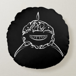 白黒の部族の白素晴らしサメ ラウンドクッション