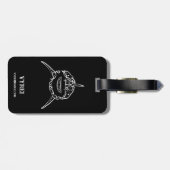 白黒の部族の白素晴らしサメ ラゲッジタグ (裏面横)