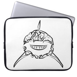 白黒の部族の白素晴らしサメ ラップトップスリーブ
