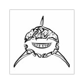 白黒の部族の白素晴らしサメ ラバースタンプ (インプリント)