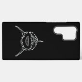 白黒の部族の白素晴らしサメ SAMSUNG GALAXYケース (裏面横)