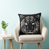 白黒の部族の虎 クッション (椅子)