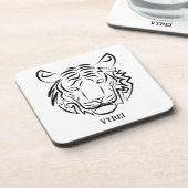 白黒の部族の虎 コースター (左側)