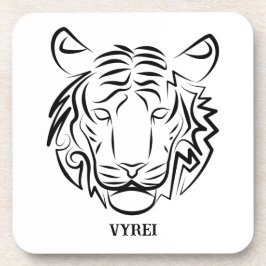 白黒の部族の虎 コースター
