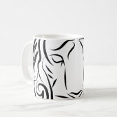 白黒の部族の虎 コーヒーマグカップ (正面左)