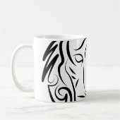 白黒の部族の虎 コーヒーマグカップ (左)