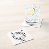 白黒の部族の虎 スクエアペーパーコースター (インサイチュ)