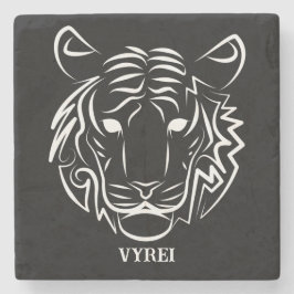 白黒の部族の虎 ストーンコースター