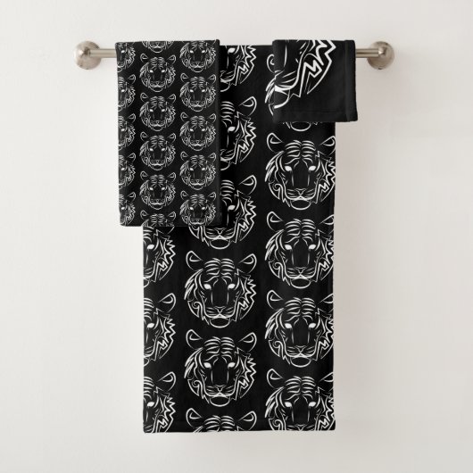 白黒の部族の虎 バスタオルセット (インサイチュ)