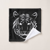 白黒の部族の虎 バスタオルセット (ウォッシュタオル)