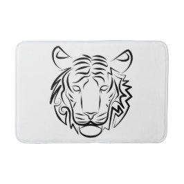 白黒の部族の虎 バスマット
