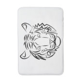 白黒の部族の虎 バスマット (正面縦)