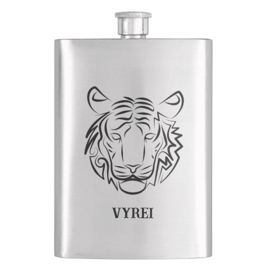 白黒の部族の虎 フラスク (正面)