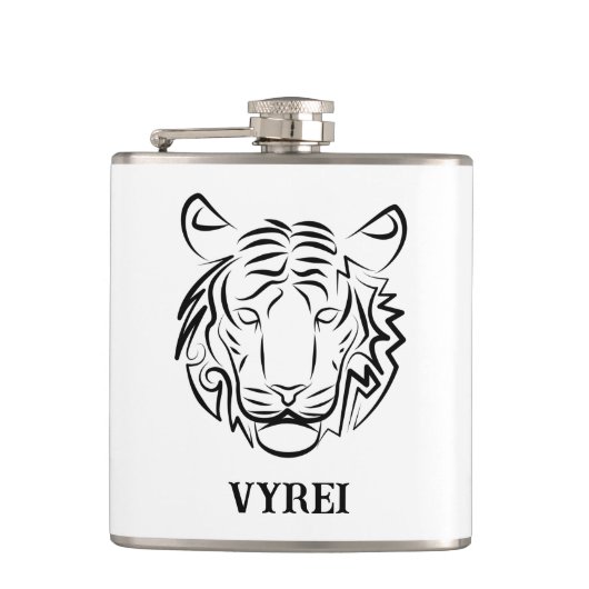 白黒の部族の虎 フラスク (正面)