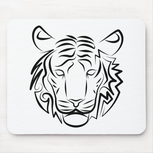 白黒の部族の虎 マウスパッド (正面)