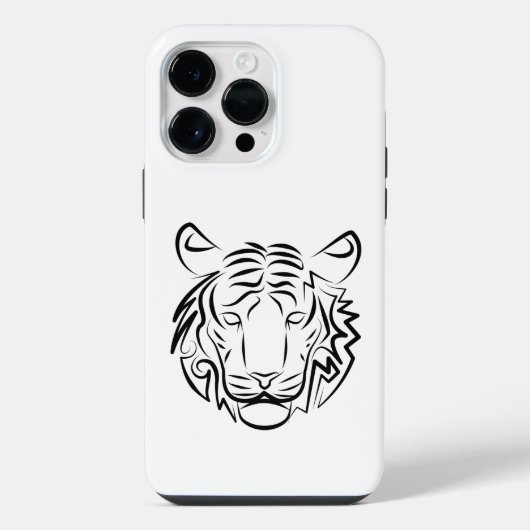 白黒の部族の虎 iPhoneケース (裏面)