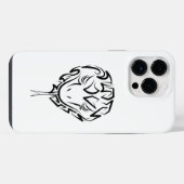 白黒の部族の蛇 iPhoneケース (裏面横)