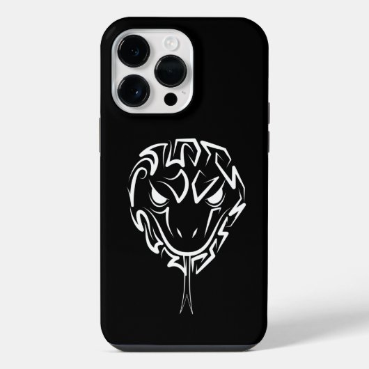 白黒の部族の蛇 iPhoneケース (裏面)