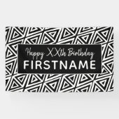 白黒の部族の誕生日パーティー 横断幕 (横)