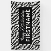 白黒の部族の誕生日パーティー 横断幕 (縦)