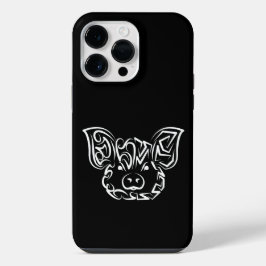 白黒の部族の豚 iPhone 14 PRO MAXケース