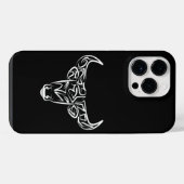 白黒の部族の雄牛 iPhoneケース (裏面横)