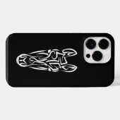 白黒の部族の馬 iPhoneケース (裏面横)
