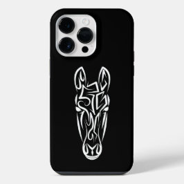 白黒の部族の馬 iPhone 14 PRO MAXケース