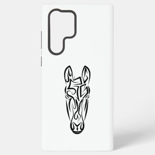 白黒の部族の馬 SAMSUNG GALAXYケース (裏面)