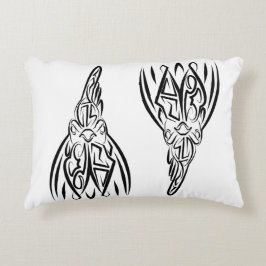 白黒の部族の鶏 アクセントクッション