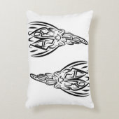 白黒の部族の鶏 アクセントクッション (正面(垂直))