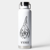 白黒の部族の鶏 ウォーターボトル (背面)