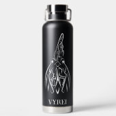 白黒の部族の鶏 ウォーターボトル (背面)