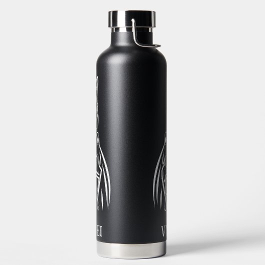 白黒の部族の鶏 ウォーターボトル (左面)