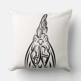 白黒の部族の鶏 クッション