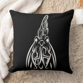 白黒の部族の鶏 クッション (ブランケット)