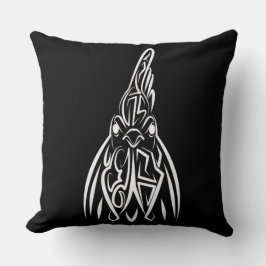 白黒の部族の鶏 クッション