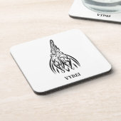 白黒の部族の鶏 コースター (左側)