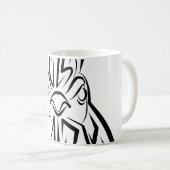 白黒の部族の鶏 コーヒーマグカップ (正面右)