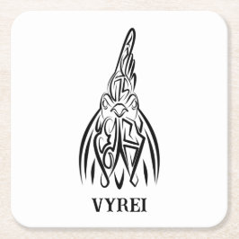 白黒の部族の鶏 スクエアペーパーコースター