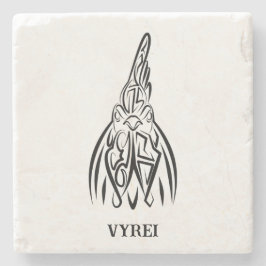 白黒の部族の鶏 ストーンコースター