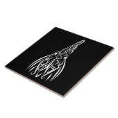 白黒の部族の鶏 タイル (側面)